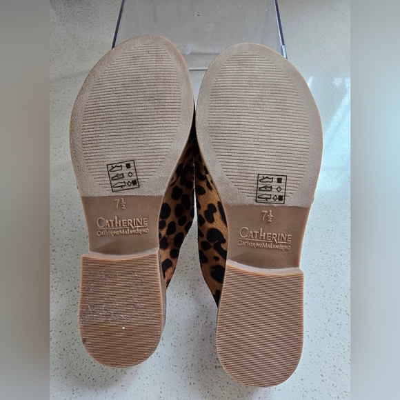 Katherine Malandrino Leopard Print Mules Brown and Black Size 7 1/2 - Picture 4 of 4